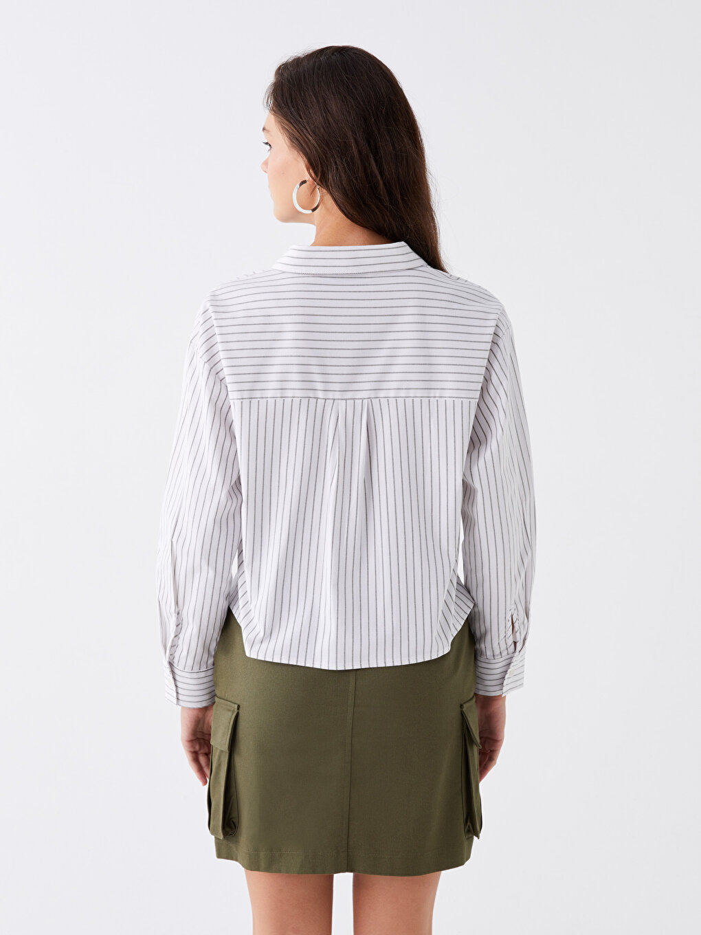 Striped Long Sleeve Oversize Women's Shirt