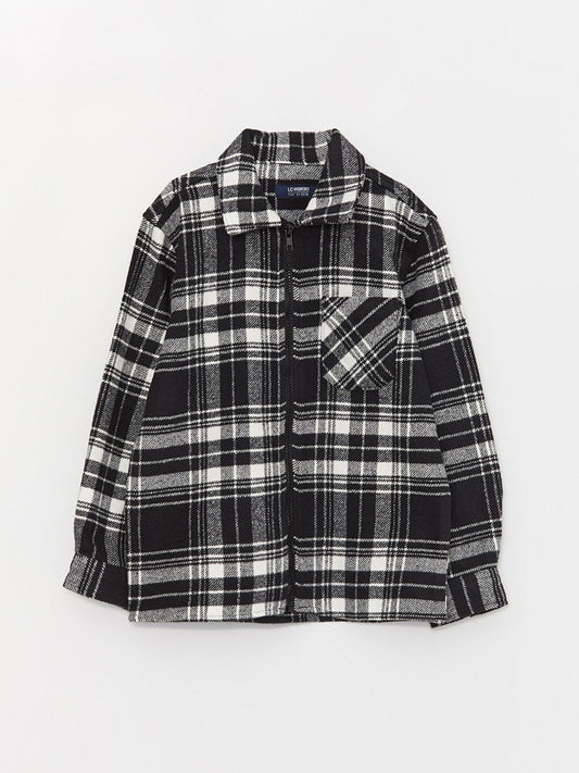 Plaid Long Sleeve Boy Shirt Jacket