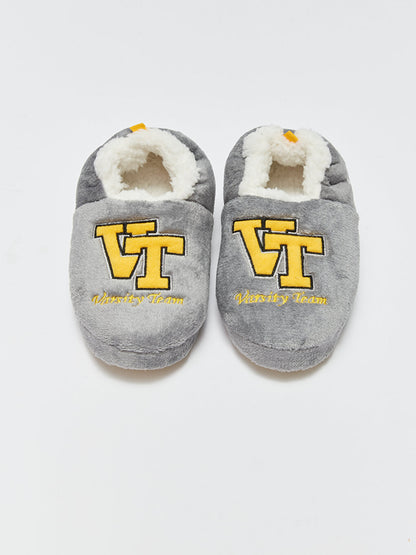 Boys' House Slippers with Embroidery Detail