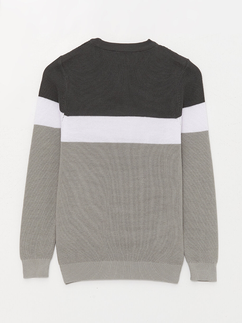 Crew Neck Long Sleeve Color Block Men's Knitwear Sweater