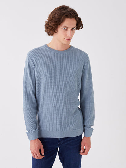 Crew Neck Long Sleeve Men's Knitwear Sweater