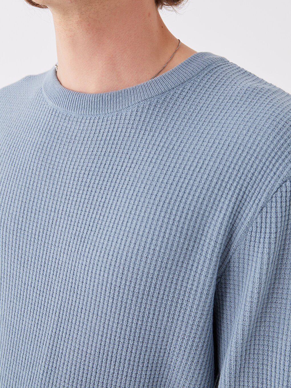 Crew Neck Long Sleeve Men's Knitwear Sweater