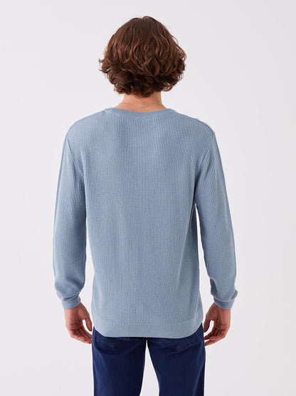 Crew Neck Long Sleeve Men's Knitwear Sweater