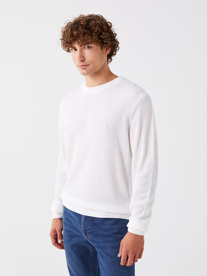 Crew Neck Long Sleeve Men's Knitwear Sweater