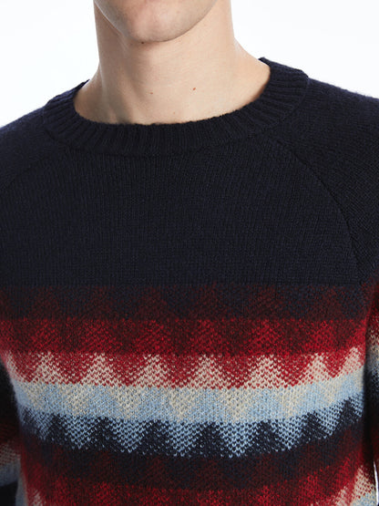 Crew Neck Long Sleeve Men's Knitwear Sweater