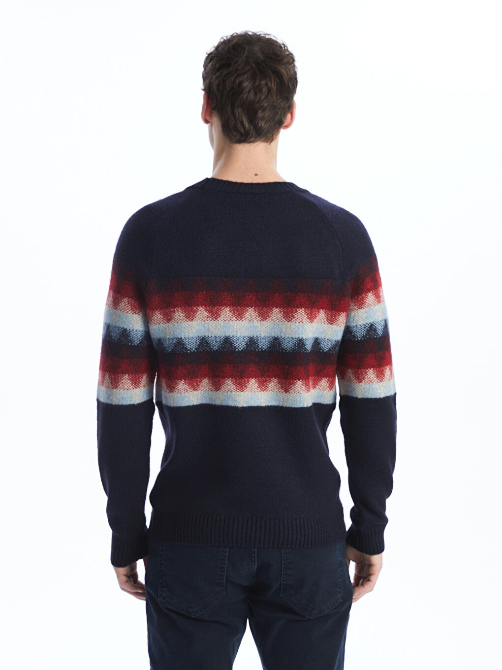 Crew Neck Long Sleeve Men's Knitwear Sweater