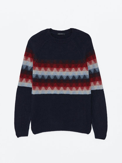 Crew Neck Long Sleeve Men's Knitwear Sweater