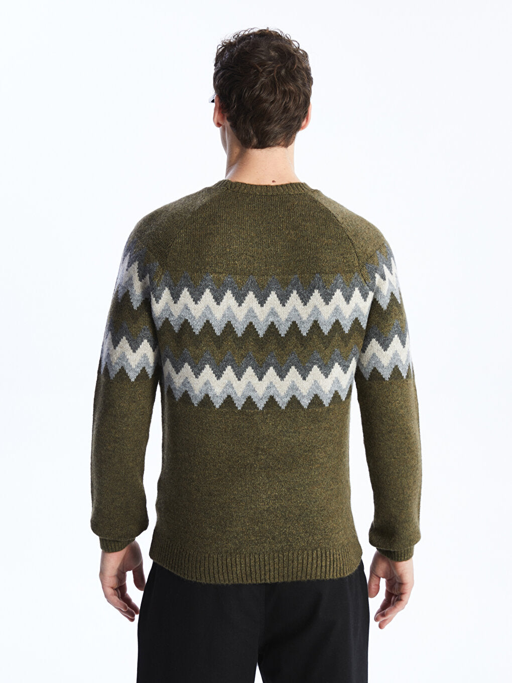 Crew Neck Long Sleeve Men's Knitwear Sweater