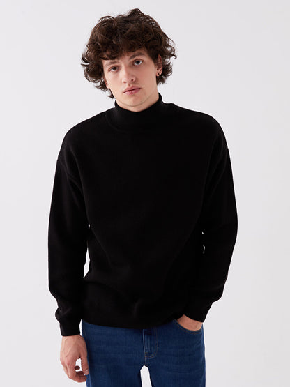 Turtleneck Long Sleeve Men's Knitwear Sweater