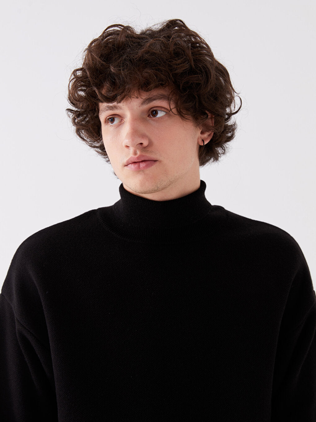 Turtleneck Long Sleeve Men's Knitwear Sweater