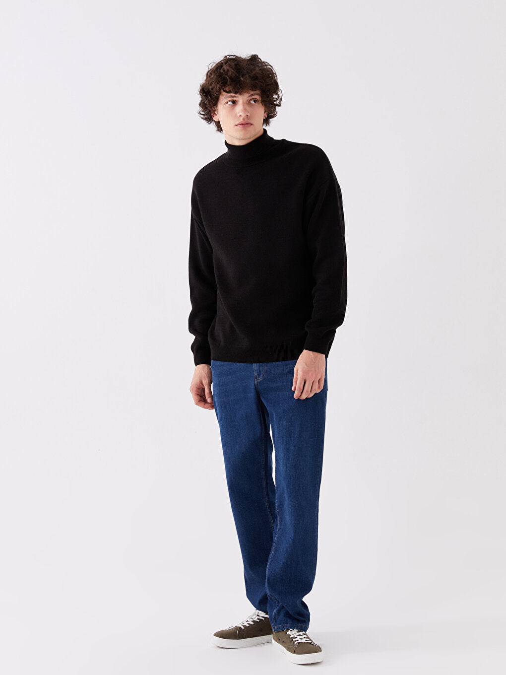 Turtleneck Long Sleeve Men's Knitwear Sweater