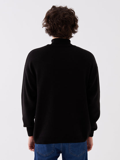 Turtleneck Long Sleeve Men's Knitwear Sweater