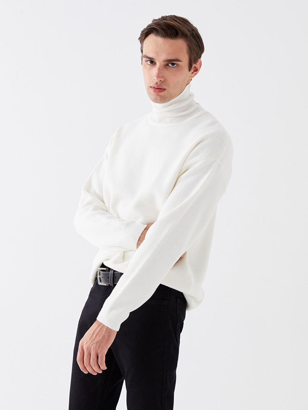 Turtleneck Long Sleeve Men's Knitwear Sweater