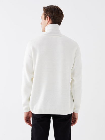 Turtleneck Long Sleeve Men's Knitwear Sweater