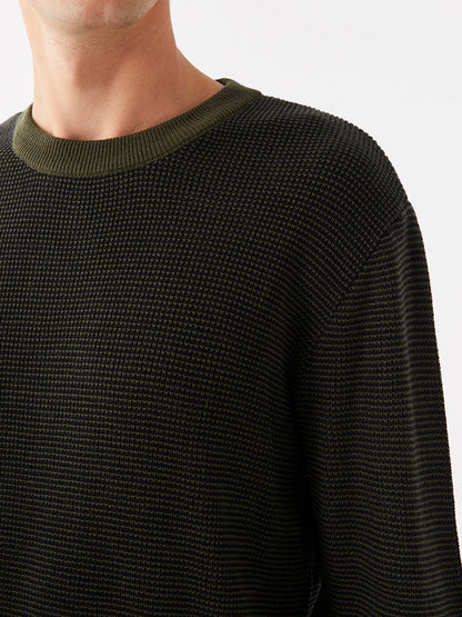 Crew Neck Long Sleeve Men's Knitwear Sweater