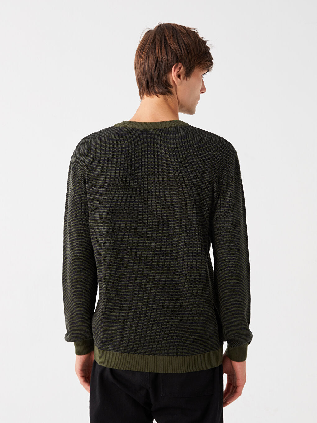 Crew Neck Long Sleeve Men's Knitwear Sweater