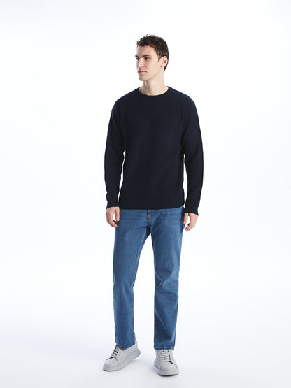 Crew Neck Long Sleeve Men's Knitwear Sweater