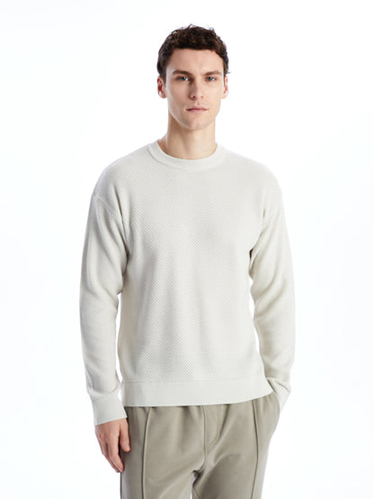 Crew Neck Long Sleeve Men's Knitwear Sweater