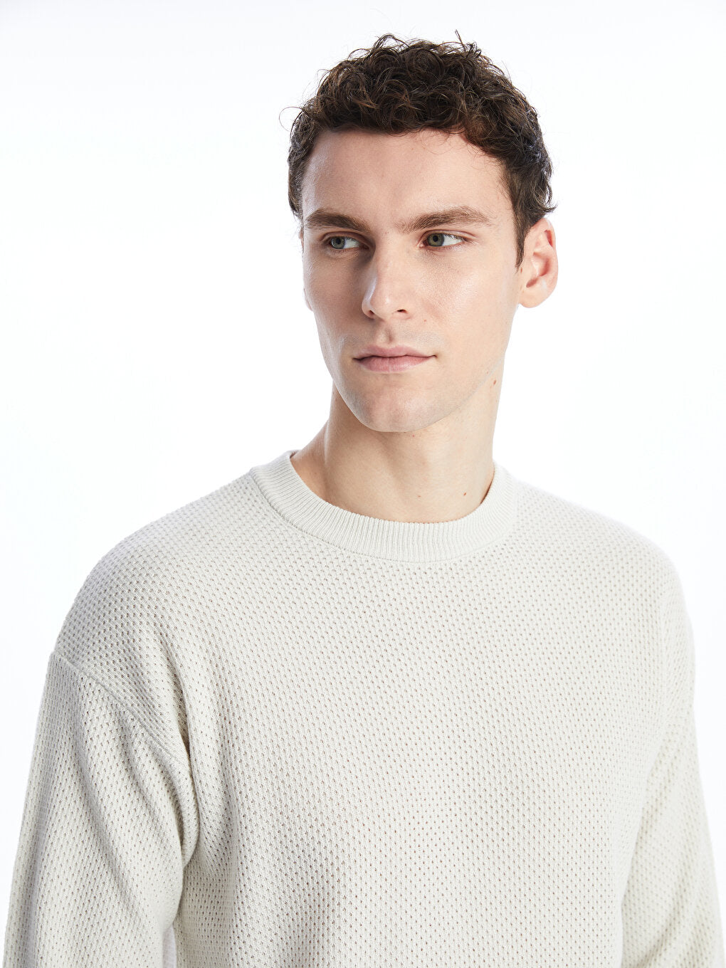 Crew Neck Long Sleeve Men's Knitwear Sweater