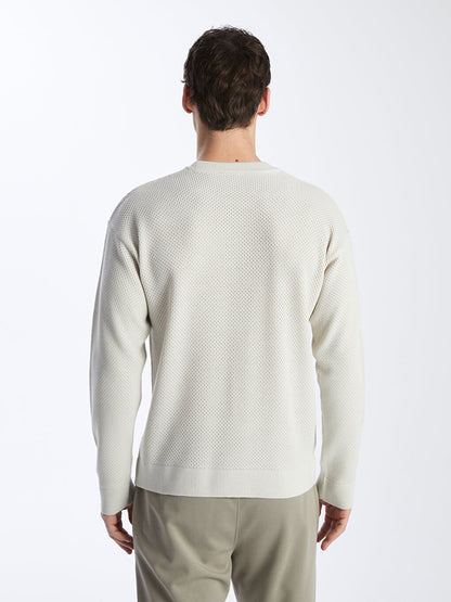 Crew Neck Long Sleeve Men's Knitwear Sweater