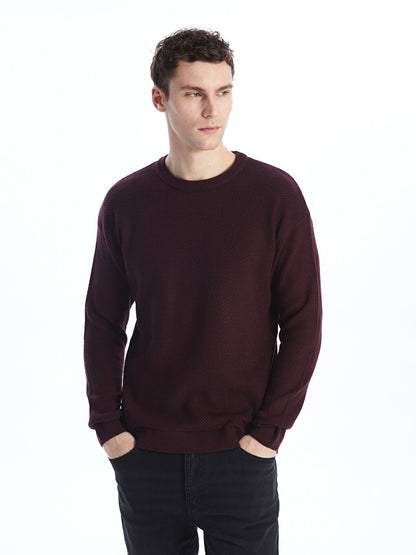 Crew Neck Long Sleeve Men's Knitwear Sweater