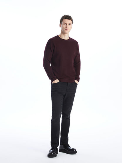 Crew Neck Long Sleeve Men's Knitwear Sweater