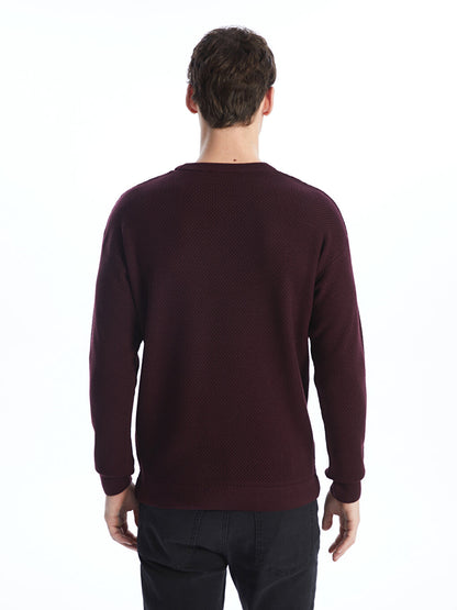 Crew Neck Long Sleeve Men's Knitwear Sweater