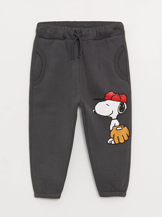 Elastic Waist Snoopy Printed Baby Boy Jogger Sweatpants