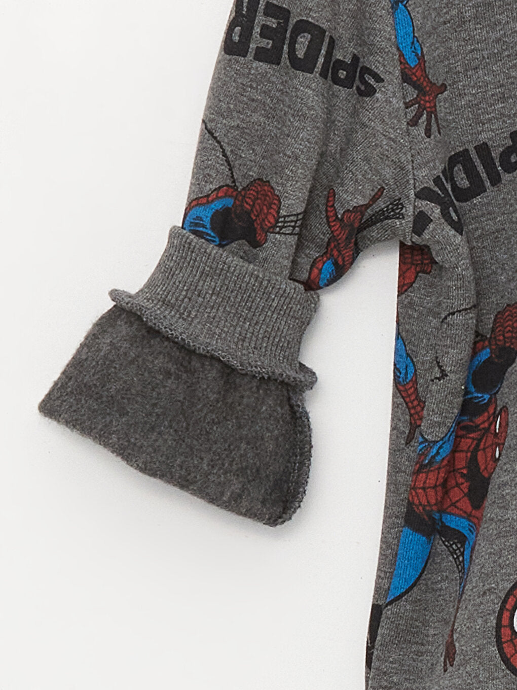 Crew Neck Long Sleeve Spiderman Printed Baby Boy Sweatshirt and Tracksuit Bottom 2-Piece Set