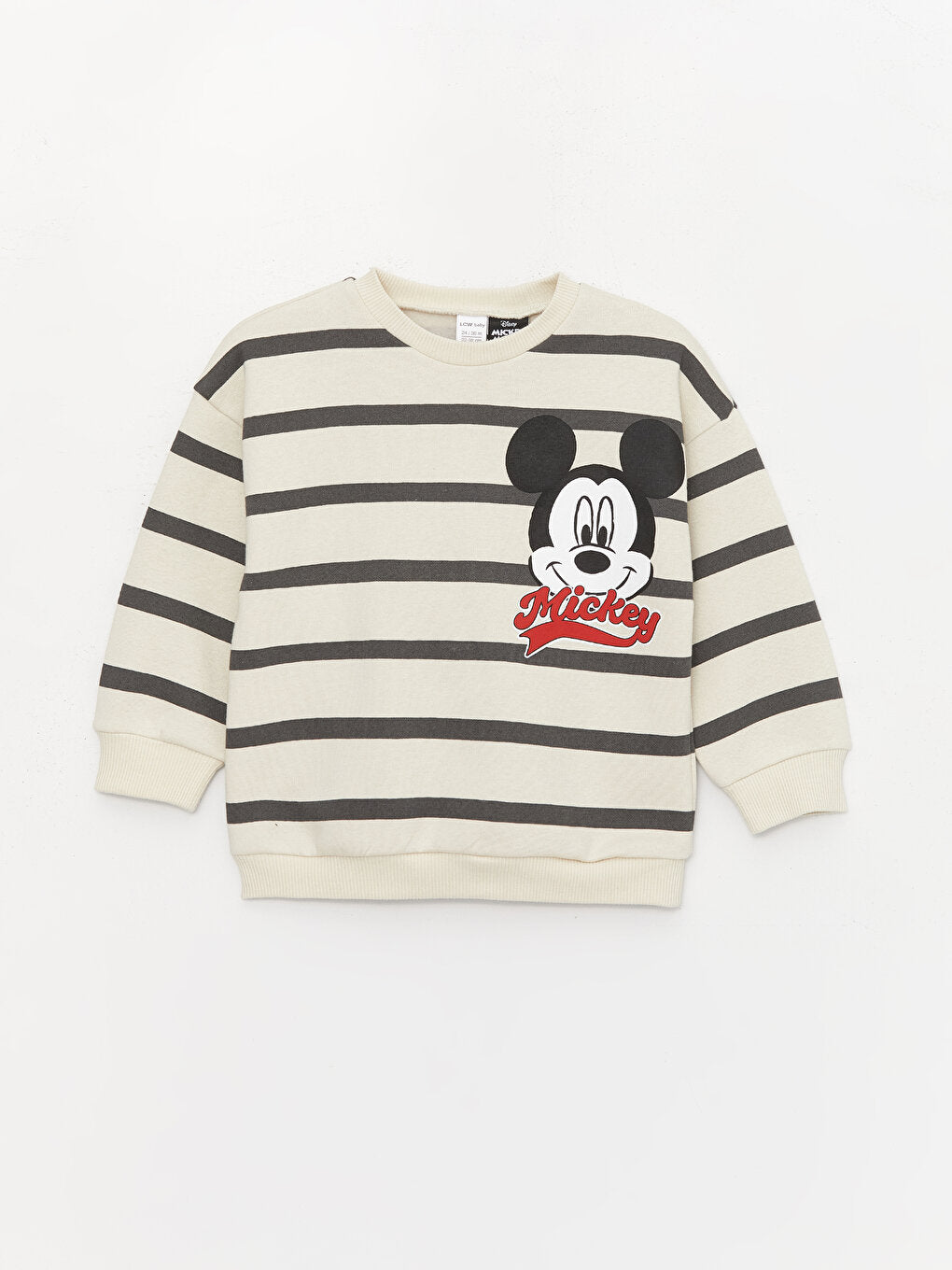 Crew Neck Mickey Mouse Printed Baby Boy T-Shirt and Tracksuit Bottom 2-Piece Set