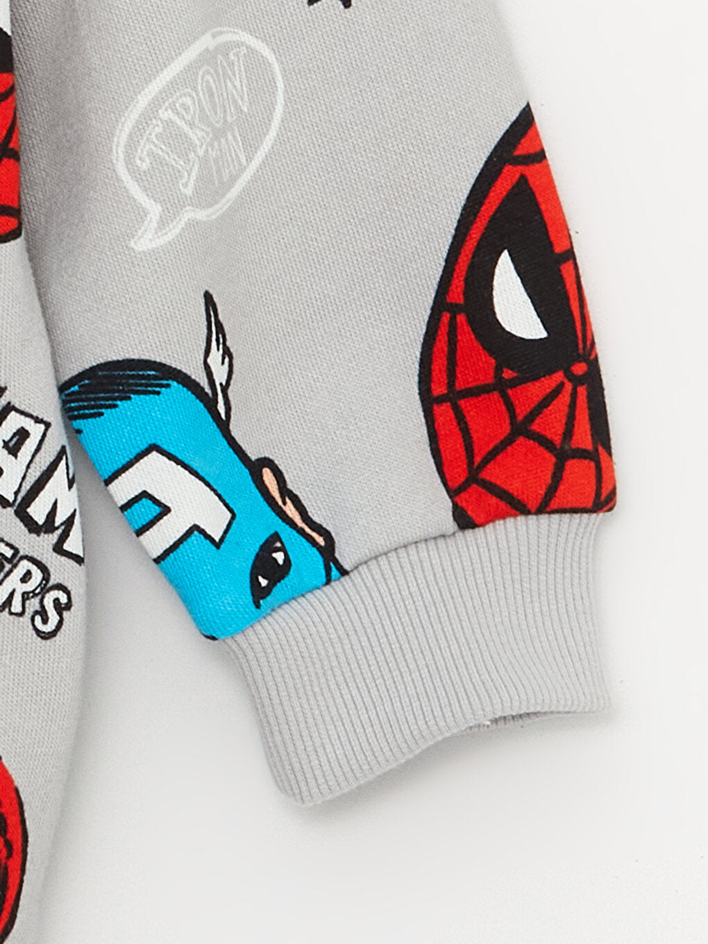 Crew Neck Marvel Printed Baby Boy Sweatshirt and Tracksuit Bottom 2-Piece Set