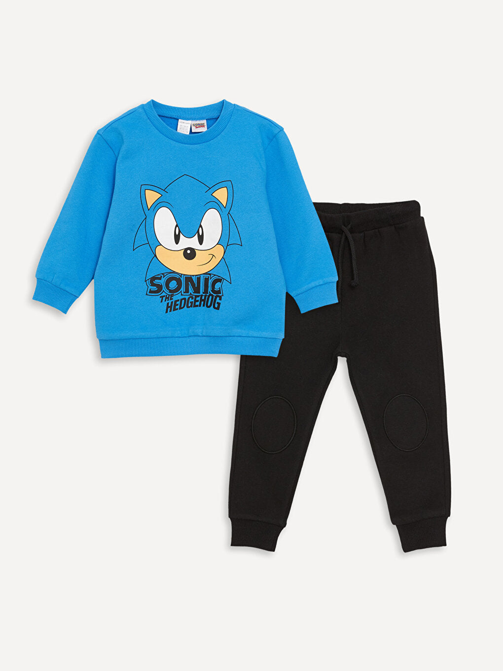 Crew Neck Sonic Printed Baby Boy Sweatshirt and Tracksuit Bottom, Pack of 2