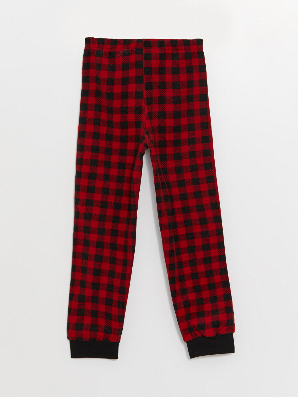 Plaid Fleece Boy's Pajama Bottom with Elastic Waist