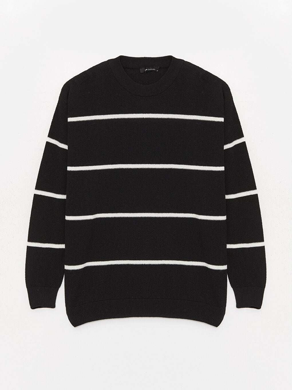 Crew Neck Long Sleeve Striped Men's Knitwear Sweater