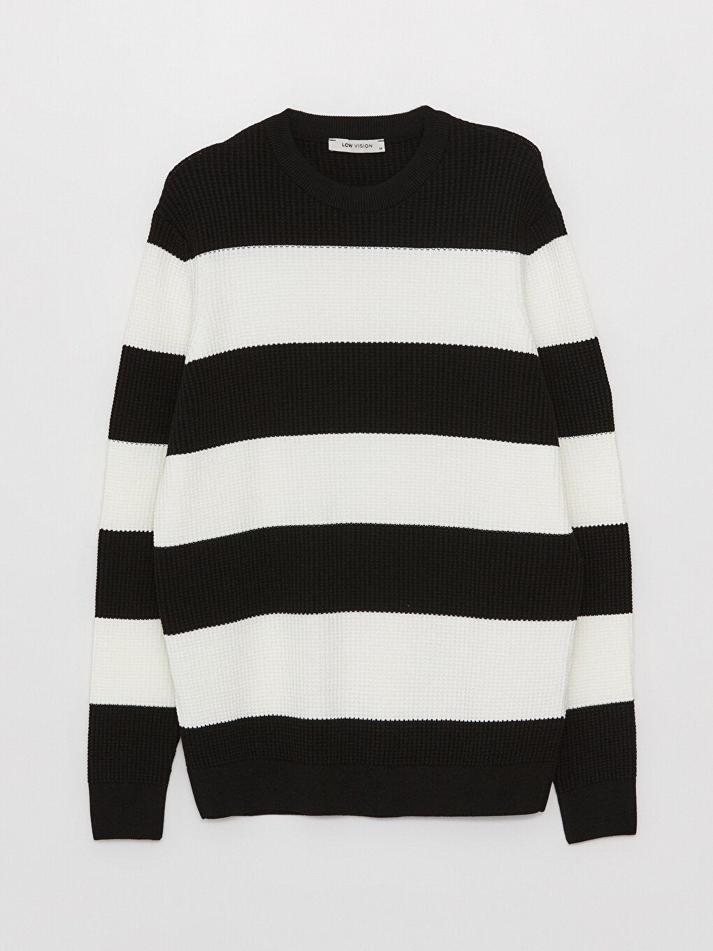 Crew Neck Long Sleeve Striped Men's Knitwear Sweater