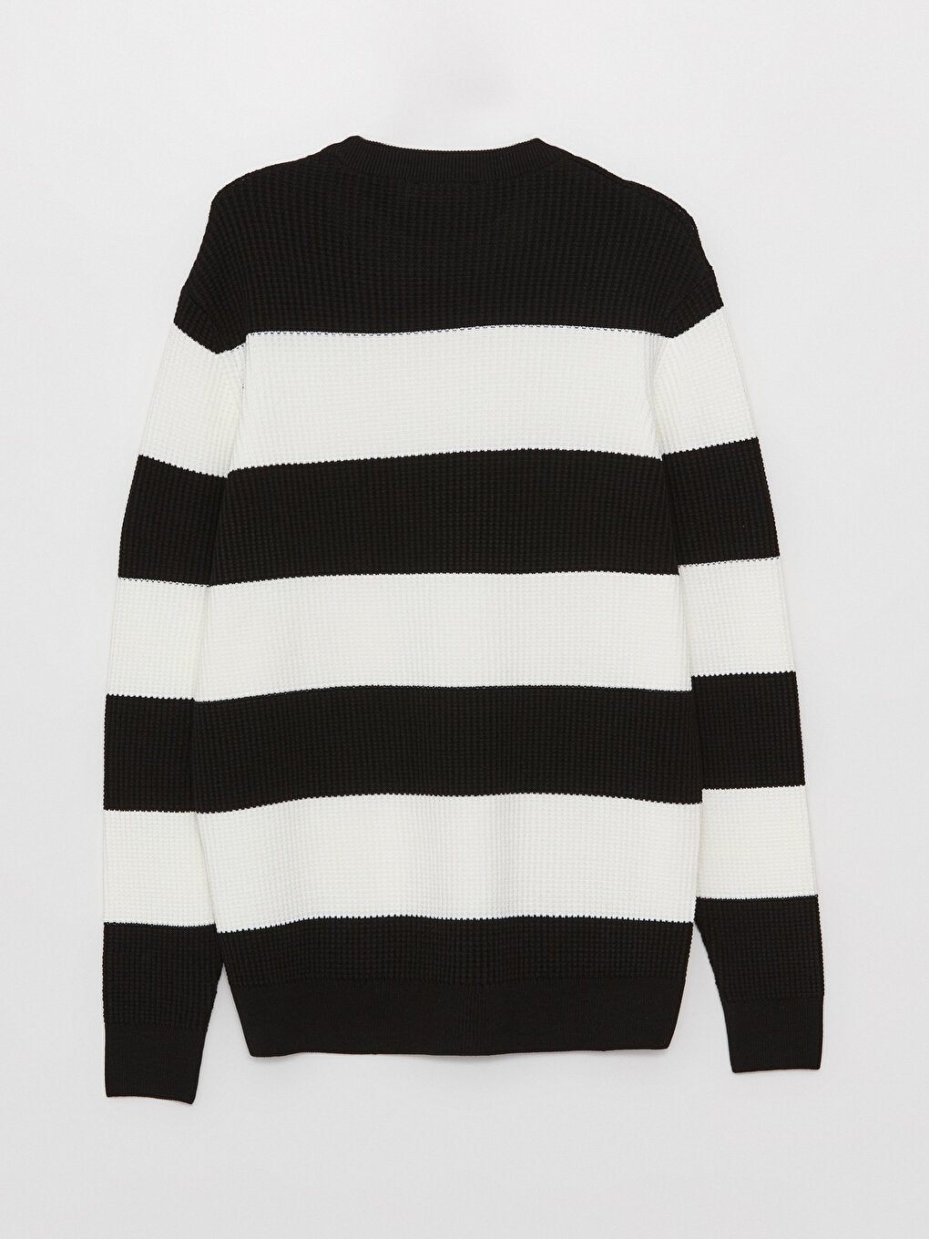 Crew Neck Long Sleeve Striped Men's Knitwear Sweater