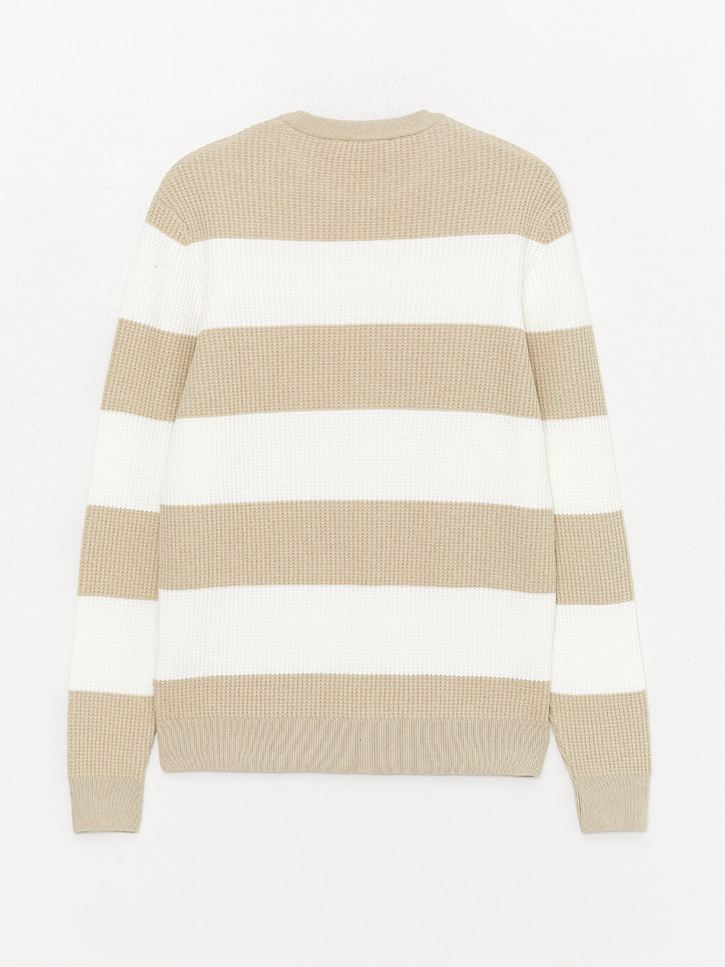 Crew Neck Long Sleeve Striped Men's Knitwear Sweater