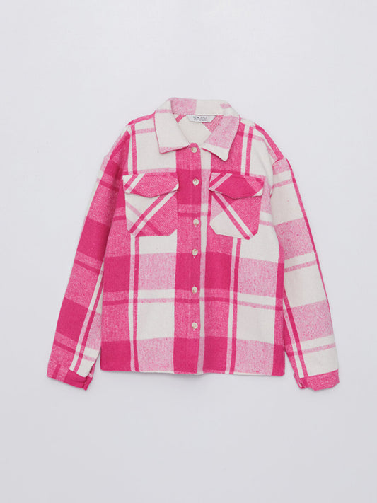 Plaid Long Sleeve Girls Shirt Jacket