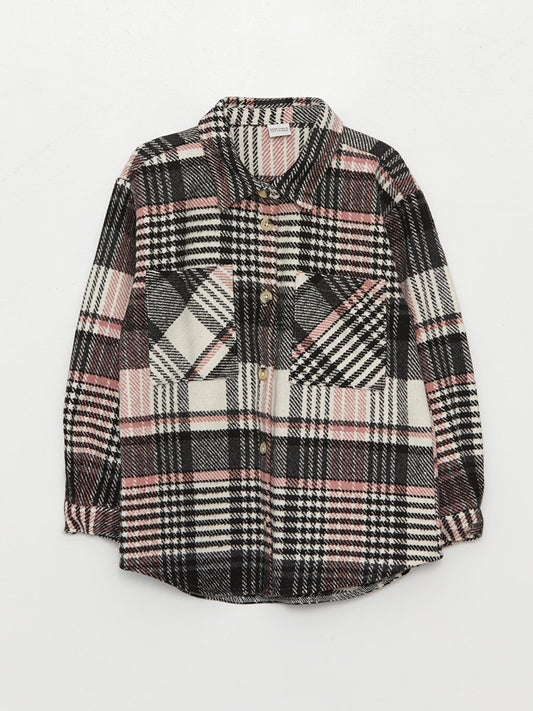 Plaid Long Sleeve Girls Shirt Jacket