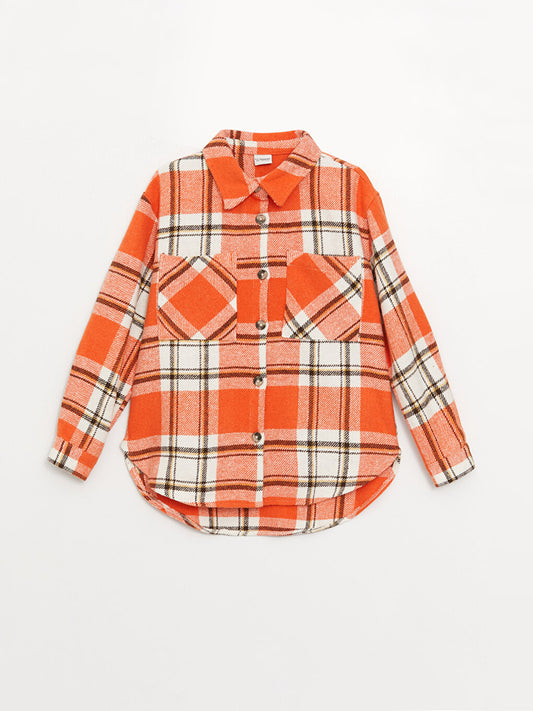 Plaid Long Sleeve Girls Shirt Jacket