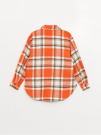 Plaid Long Sleeve Girls Shirt Jacket