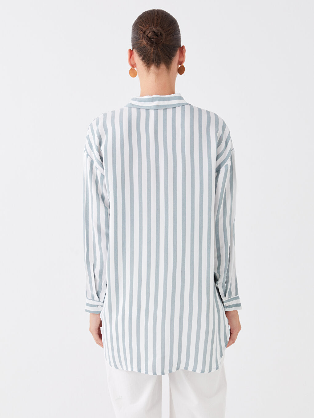 Striped Long Sleeve Oversize Women's Shirt