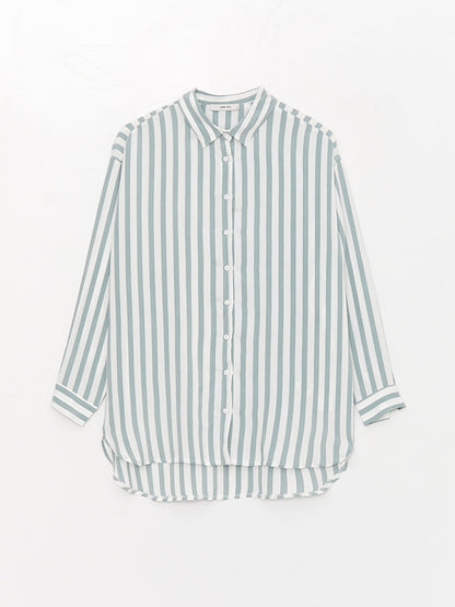 Striped Long Sleeve Oversize Women's Shirt