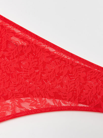 Christmas Themed Lace Thong Panties