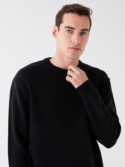 Crew Neck Long Sleeve Men's Knitwear Sweater