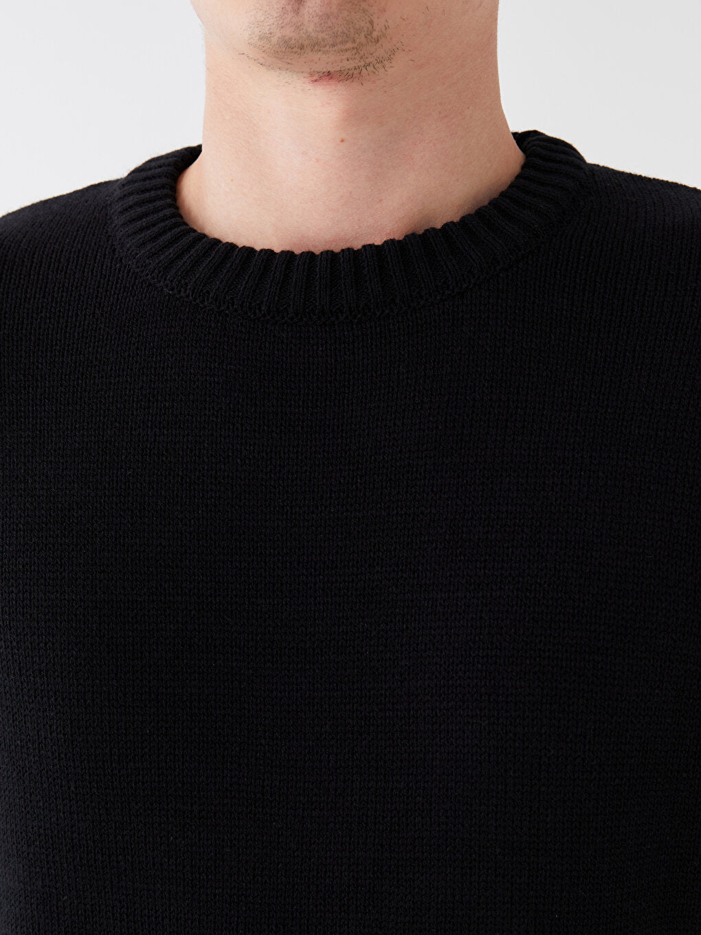 Crew Neck Long Sleeve Men's Knitwear Sweater