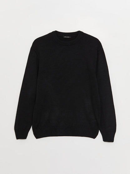 Crew Neck Long Sleeve Men's Knitwear Sweater