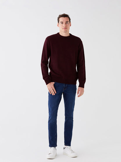 Crew Neck Long Sleeve Men's Knitwear Sweater