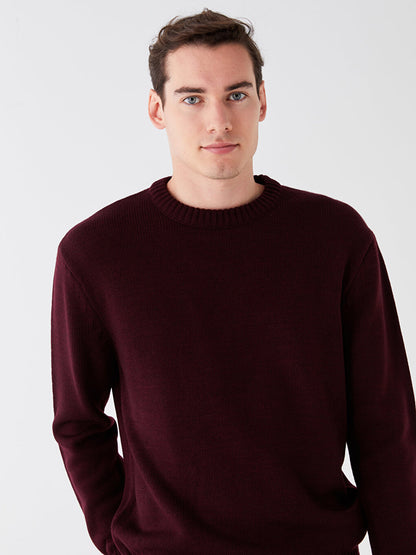 Crew Neck Long Sleeve Men's Knitwear Sweater