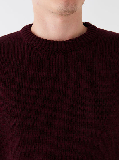 Crew Neck Long Sleeve Men's Knitwear Sweater